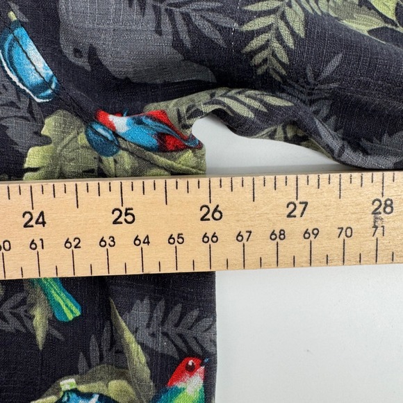Tommy Bahama Shirt Mens XL Charcoal Silk Christmas Parrot Ornament Holiday 8299 - Picture 5 of 7